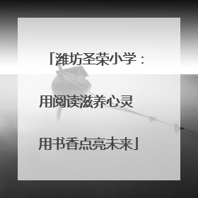 潍坊圣荣小学：用阅读滋养心灵 用书香点亮未来