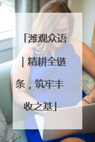 潍观众语｜精耕全链条，筑牢丰收之基