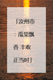 汝州市：瓜果飘香 丰收正当时