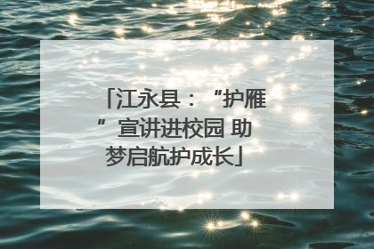江永县：“护雁”宣讲进校园 助梦启航护成长