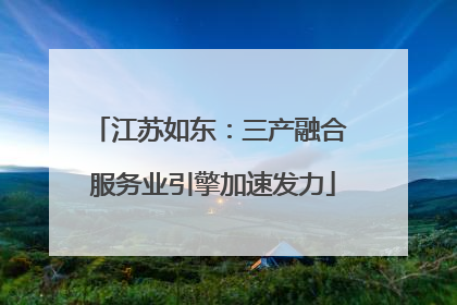 江苏如东：三产融合 服务业引擎加速发力