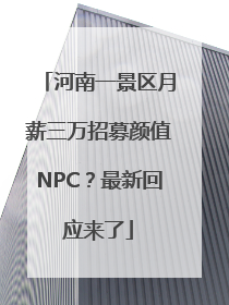 河南一景区月薪三万招募颜值NPC？最新回应来了