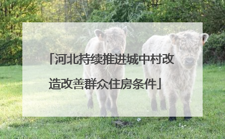 河北持续推进城中村改造改善群众住房条件