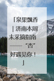 泉果飘香｜济南本周末采摘指南——“杏”好遇见你！