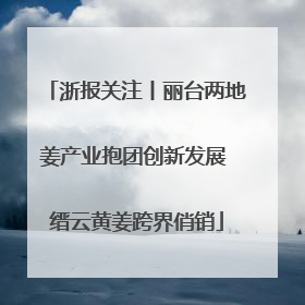 浙报关注丨丽台两地姜产业抱团创新发展 缙云黄姜跨界俏销