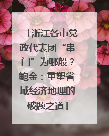 浙江各市党政代表团“串门”为哪般？鲍金：重塑省域经济地理的破题之道