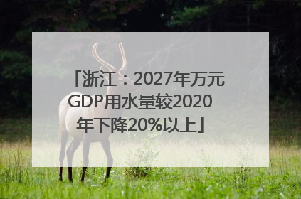 浙江：2027年万元GDP用水量较2020年下降20%以上