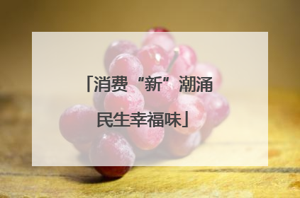 消费“新”潮涌 民生幸福味