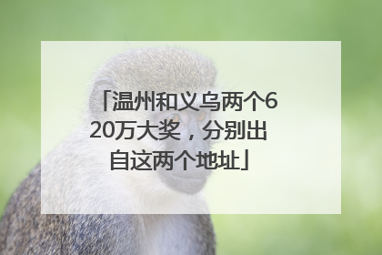 温州和义乌两个620万大奖，分别出自这两个地址