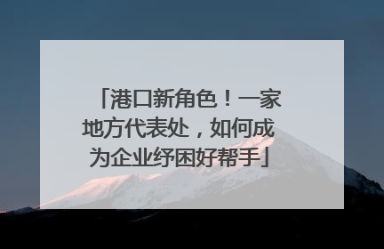 港口新角色！一家地方代表处，如何成为企业纾困好帮手
