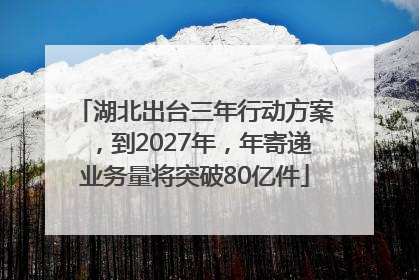 湖北出台三年行动方案，到2027年，年寄递业务量将突破80亿件