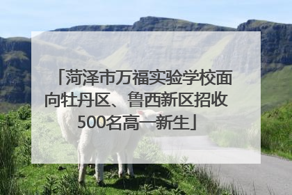 菏泽市万福实验学校面向牡丹区、鲁西新区招收500名高一新生