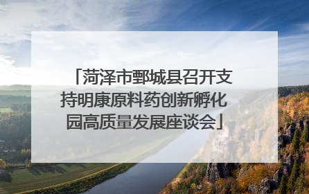 菏泽市鄄城县召开支持明康原料药创新孵化园高质量发展座谈会