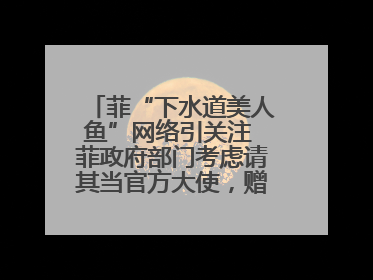 菲“下水道美人鱼”网络引关注 菲政府部门考虑请其当官方大使，赠现金开店