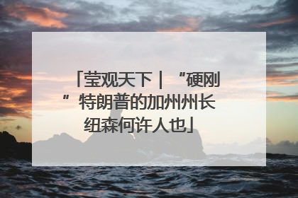 莹观天下｜“硬刚”特朗普的加州州长纽森何许人也