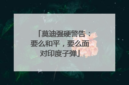 莫迪强硬警告：要么和平，要么面对印度子弹