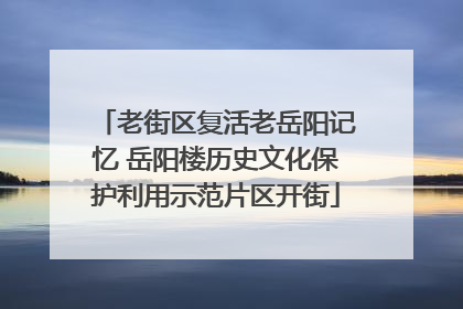 老街区复活老岳阳记忆 岳阳楼历史文化保护利用示范片区开街