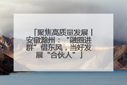 聚焦高质量发展丨安徽滁州:“融圈进群”借东风,当好发展“合伙人”