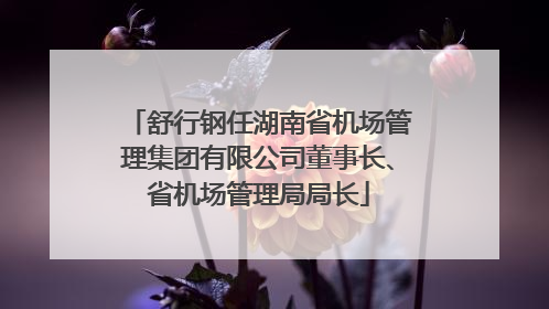 舒行钢任湖南省机场管理集团有限公司董事长、省机场管理局局长