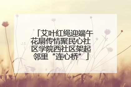 艾叶红绳迎端午花扇传情聚民心社区学院西社区架起邻里“连心桥”