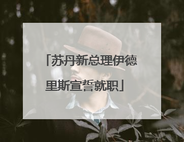苏丹新总理伊德里斯宣誓就职