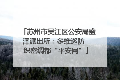 苏州市吴江区公安局盛泽派出所：多维巡防  织密绸都“平安网”