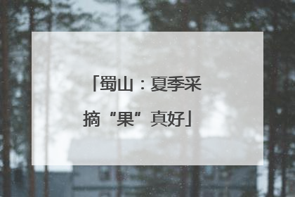 蜀山：夏季采摘“果”真好