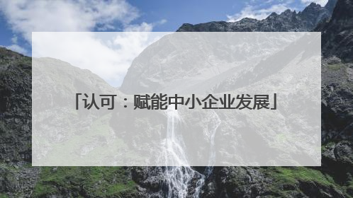 认可：赋能中小企业发展