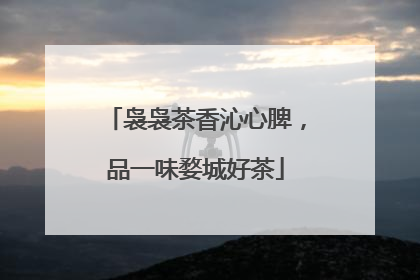 袅袅茶香沁心脾，品一味婺城好茶