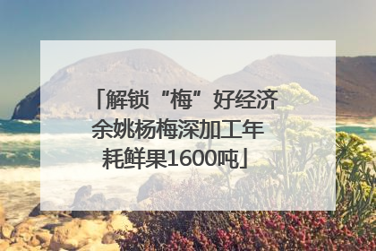 解锁“梅”好经济 余姚杨梅深加工年耗鲜果1600吨