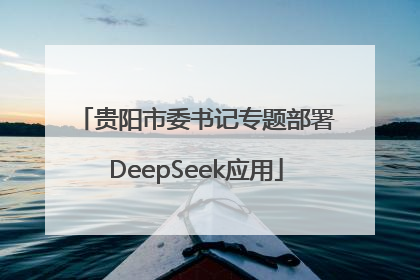 贵阳市委书记专题部署DeepSeek应用