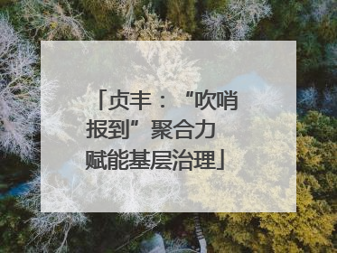 贞丰：“吹哨报到”聚合力 赋能基层治理