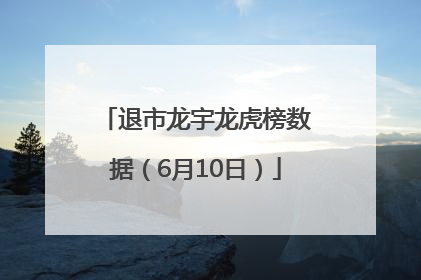 退市龙宇龙虎榜数据（6月10日）