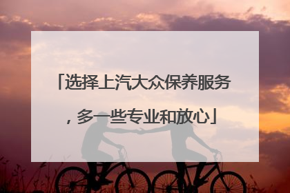 选择上汽大众保养服务，多一些专业和放心
