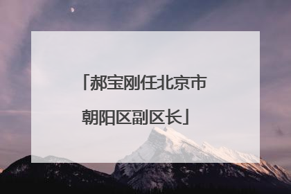 郝宝刚任北京市朝阳区副区长