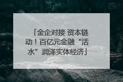 金企对接 资本链动！百亿元金融“活水”润泽实体经济