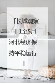 长城观察丨1至5月河北经济保持平稳运行