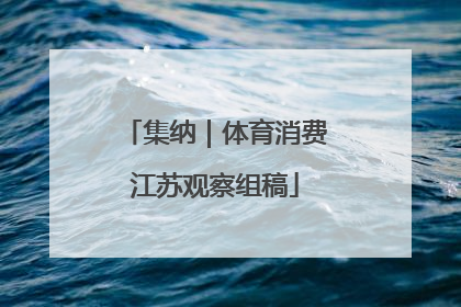集纳｜体育消费江苏观察组稿