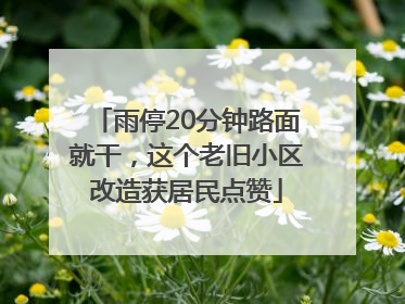 雨停20分钟路面就干，这个老旧小区改造获居民点赞