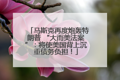 马斯克再度炮轰特朗普 “大而美法案”：将使美国背上沉重债务负担！
