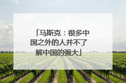 马斯克：很多中国之外的人并不了解中国的强大