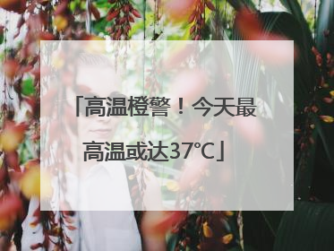 高温橙警！今天最高温或达37℃