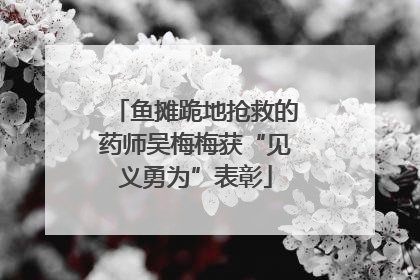鱼摊跪地抢救的药师吴梅梅获“见义勇为”表彰
