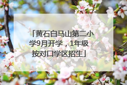 黄石白马山第二小学9月开学，1年级按对口学区招生