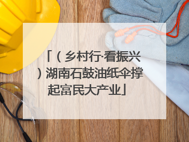 （乡村行·看振兴）湖南石鼓油纸伞撑起富民大产业