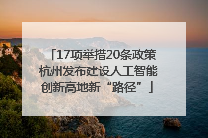 17项举措20条政策 杭州发布建设人工智能创新高地新“路径”