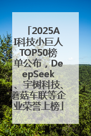 2025AI科技小巨人TOP50榜单公布，DeepSeek、宇树科技、蘑菇车联等企业荣誉上榜