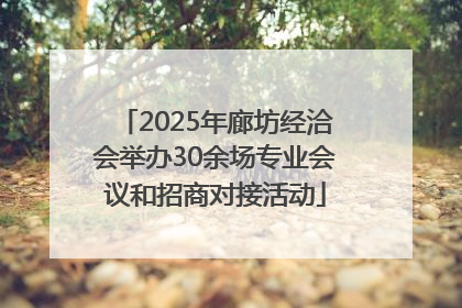 2025年廊坊经洽会举办30余场专业会议和招商对接活动