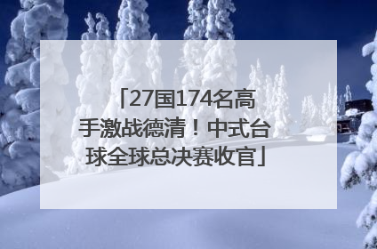 27国174名高手激战德清！中式台球全球总决赛收官