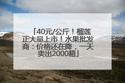 40元/公斤！榴莲正大量上市！水果批发商：价格还在降，一天卖出2000箱
